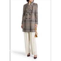 Hong Kong direct mail trendy luxury Brunello Cucinelli womens double-breasted plaid wool coat