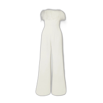 Hong Kong Direct Mail Trendy Luxury 16arlington Womens Taree Strapless Feather Trimmed Crepe Jumpsuit J