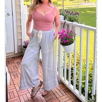 pol dove gray contrasting color knitted culottes - dove gray (American Outlet) straight hair