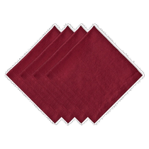 DII Linen Napkins (Set of 4) - Cranberry (American Outlet) Straight Hair