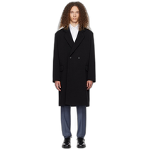 Hong Kong direct mail trendy luxury HUGO mens black double-breasted coat 50505028