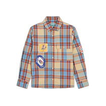 Hong Kong direct mail KENZO boys shirt K6080921D AW2024 gray plaid shirt long sleeves