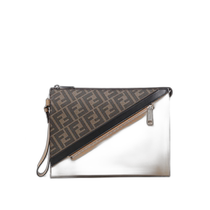 Hong Kong direct mail trendy luxury Fendi Fendi mens logo zipper clutch 7VA491AJF8