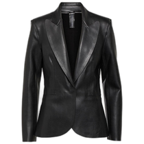 Hong Kong direct mail trendy luxury NORMA KAMALI womens imitation leather suit jacket 0013