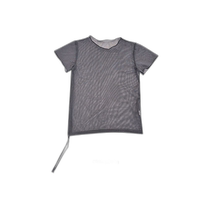 Korean direct mail HAENGZASSI] Tena] Pinch pleated bow see-through layered T-shirt (3 colors