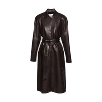 Hong Kong direct mail trendy luxury magda butrym womens long-sleeved leather coat 226724BROWN