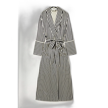 Hong Kong direct mail trendy luxury OLIVIA VON HALLE womens Capability striped silk satin nightgown C