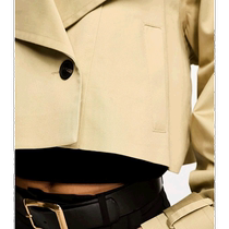 Hong Kong direct mail trendy luxury ASOS womens design short stone-colored trench coat gray gray