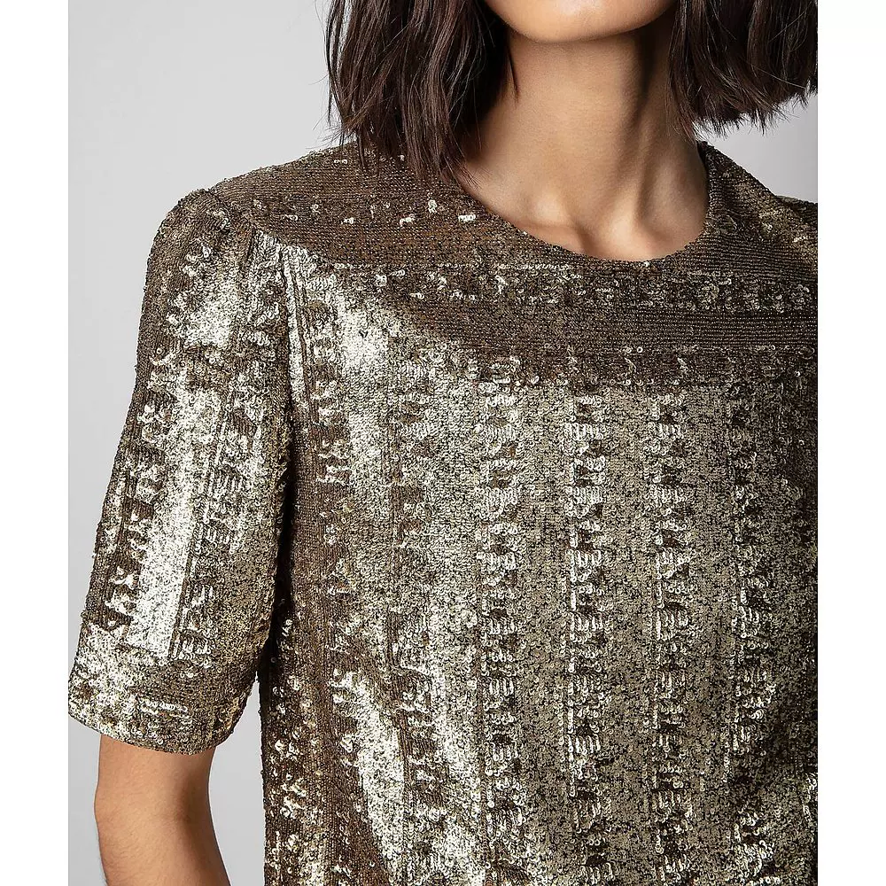 Бюстье с пайетками Zadig & Voltairetoysse Blouse в бронзе - бронзовый [Beauty