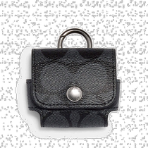 Coach Signature Canvas Wireless Earbuds Case Charcoal (USA Outlet) Straight Hair