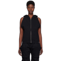 Hong Kong direct mail trendy luxury We11Done womens sleeveless hooded vest WDTJ024756W knitted zipper