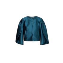 Hong Kong direct mail trendy luxury Alberta Ferretti womens woven-blend short long-sleeved jacket