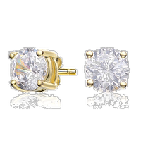GENEVIVE Sterling Silver Gold Plated Cubic Zirconia Solitair