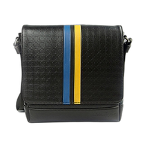 Hong Kong direct mail Salvatore Ferragamo mens black leather shoulder crossbody bag