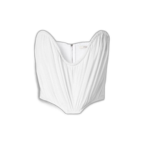 (US direct mail) ET OCHS) Holly off-shoulder pleated stretch crepe corset top