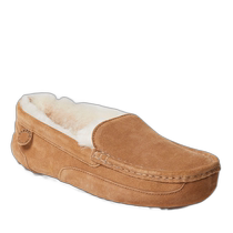 Fireside By Dearfoams Mens Melbourne Wool Moccasins - Maroon (US