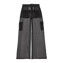 Hong Kong direct mail trendy luxury LESLIE AMON womens crepe de chine wide-leg overalls CARGOPANT