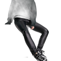 Hong Kong direct mail trendy luxury Noisy May womens Noisy May imitation leather leggings (black)