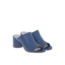 Maison Margiela Mm22 Open Toe Leather Tabi Mules 7cm - Blue (US