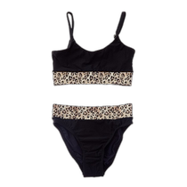 PilyQ 2-Piece Belted Bikini Set - Black (USA Outlet) Straight Hair