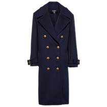 Hong Kong direct mail trendy luxury Balmain Balmain womens double-breasted virgin wool coat 000734