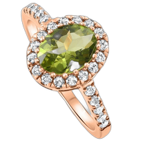 pompeii31 1 2 carat oval peridot halo diamond ring 14k gold lab grown