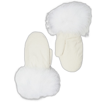 Hong Kong direct mail trendy luxury YVES SALOMON womens flannel fox fur mittens 23WAA029