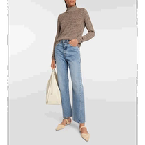 Hong Kong direct mail trendy luxury Toteme womens linen cotton silk turtleneck sweater