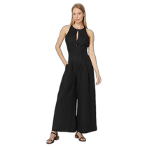 Hong Kong direct mail trendy luxury Madewell Womens stitched wide-leg linen jumpsuit ()
