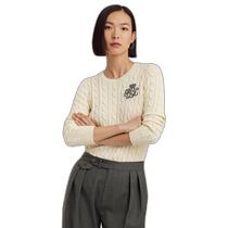 American Direct Mail Lauren Ralph Lauren Bullion Thick Knitted Cotton Sweater Mascarpon