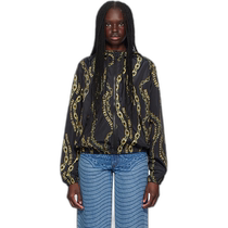 Hong Kong Direct Mail Trendy Luxury Versace Jeans Womens Black Chain Couture Clip