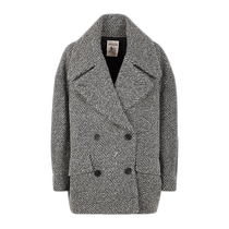 Hong Kong direct mail trendy luxury Semicouture womens double-breasted coat Y4WV32DGN02BLACKWHI