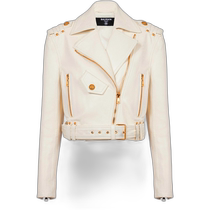 Hong Kong direct mail fashionable luxury Balmain Balmain womens zipper motorcycle leather jacket 361588461686