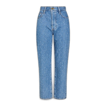Hong Kong Direct Mail Trendy Luxury Frame Denim Womens Crystal Decorated Short Straight Jeans WW23DPA