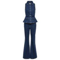 Hong Kong direct mail trendy luxury Self-Portrait womens denim jumpsuit 001270