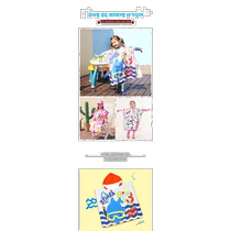 Korean direct mail OLIVER sweat-absorbent towel pad sling baby hooded beach towel little shark