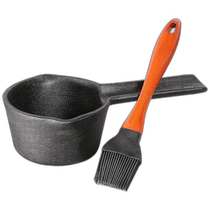 Kuchenprofi Cast Iron Spreading Set with Pan and Brush 0 4 Quart - Black (