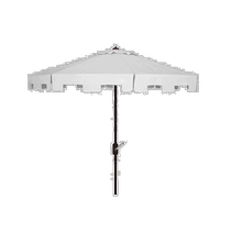 safaviehZimmerman 11ft Market Umbrella - White (USA Outlet) Straight Hair