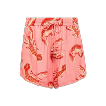 Hong Kong direct mail trendy luxury FARM RIO womens Lobsters printed linen blend shorts 004435
