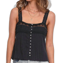 heartloomBria black harness vest-black (American Ole) straight hair