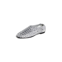 Hong Kong direct mail trendy luxury Simkhai womens Eden woven metallic leather ballet shoes JONDB3