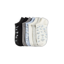 Korean direct mail HM low-top socks 7 pairs set cream color small flower pattern