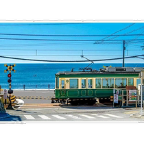 (Direct mail from Japan) 300-piece puzzle Japanese scenery Enoshima tram and railway crossing Kanagawa 26×3