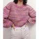 zsupply magenta punched prism metallic sweater - magenta punched