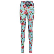 Hong Kong direct mail trendy luxury magda butrym womens flower decorated printed leggings 001336