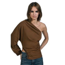 US direct mail ZARA JAPAN washed asymmetric top 1131 829 light brown