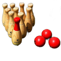 Japan Direct Mail Peace Park Toy Wood Bowling Brown Tea Wood Bowling PP9000 Bowling Suit