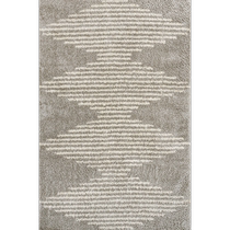 jonathan y elm diamond stripe geometric shag area rug - gray ivory (USA