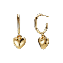 (Direct Mail from Korea) PAUL VICE Thick Heart Half Hoop Earrings-Gold