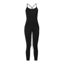 Hong Kong direct mail trendy luxury splits59 womens Airweight large round neck stretch woven jumpsuit